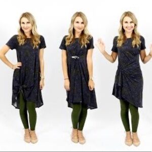 Black Textured LuLaroe Carly Swing Dress xxs